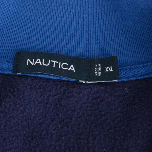 Vintage Y2K 90's Nautica Blue  Half Zip Sweater ~2XLarge - Picture 5 of 11